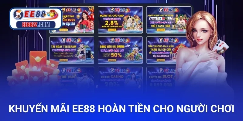 Khuyến mãi ee88 hoàn tiền cho người chơi là ưu đãi được săn đón