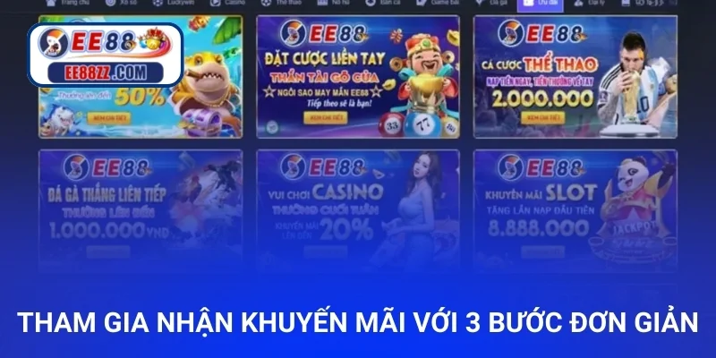 Tham gia nhận khuyến mãi với 3 bước đơn giản